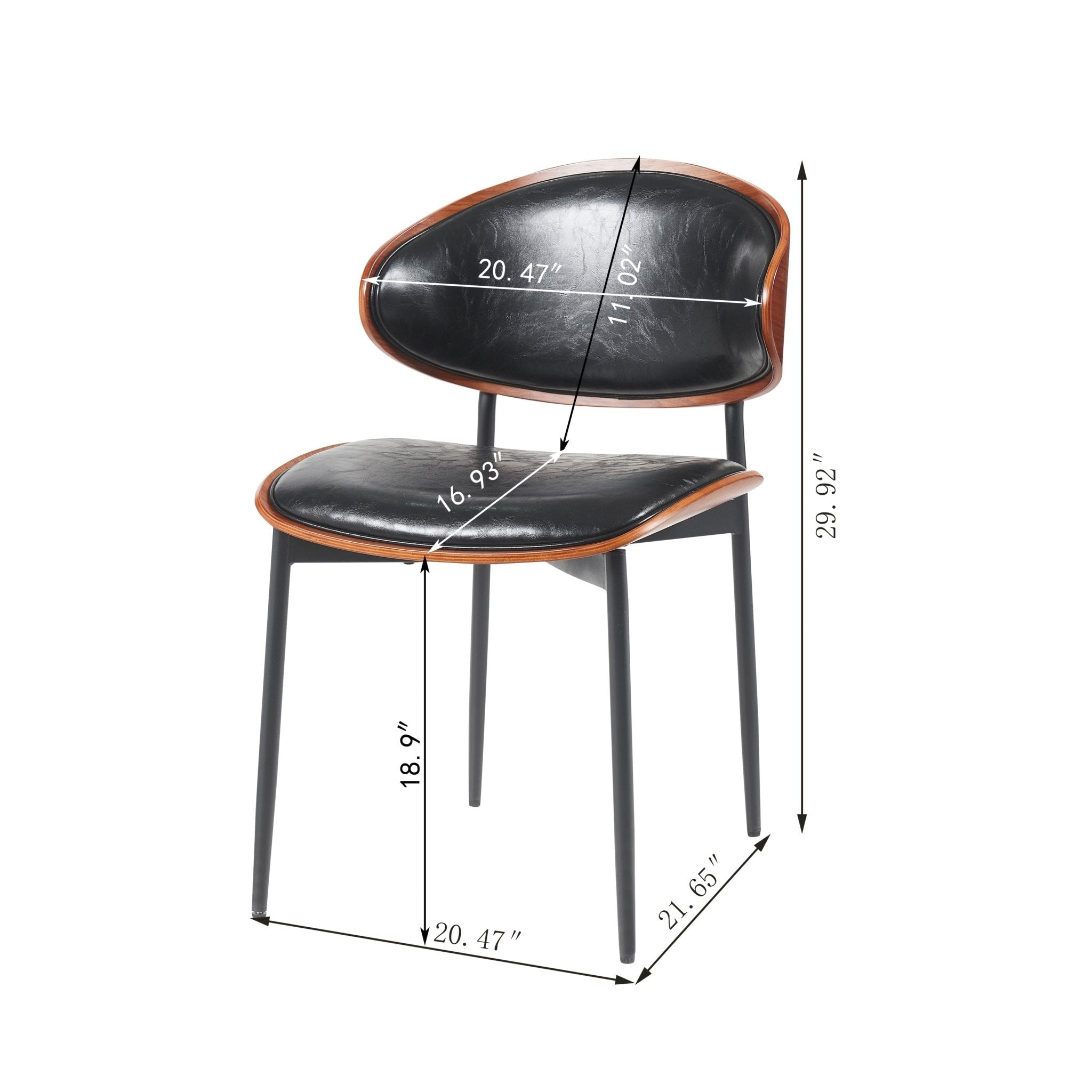 Medieval luxury PU leather modern dining chairs(black) - KiKiUMi