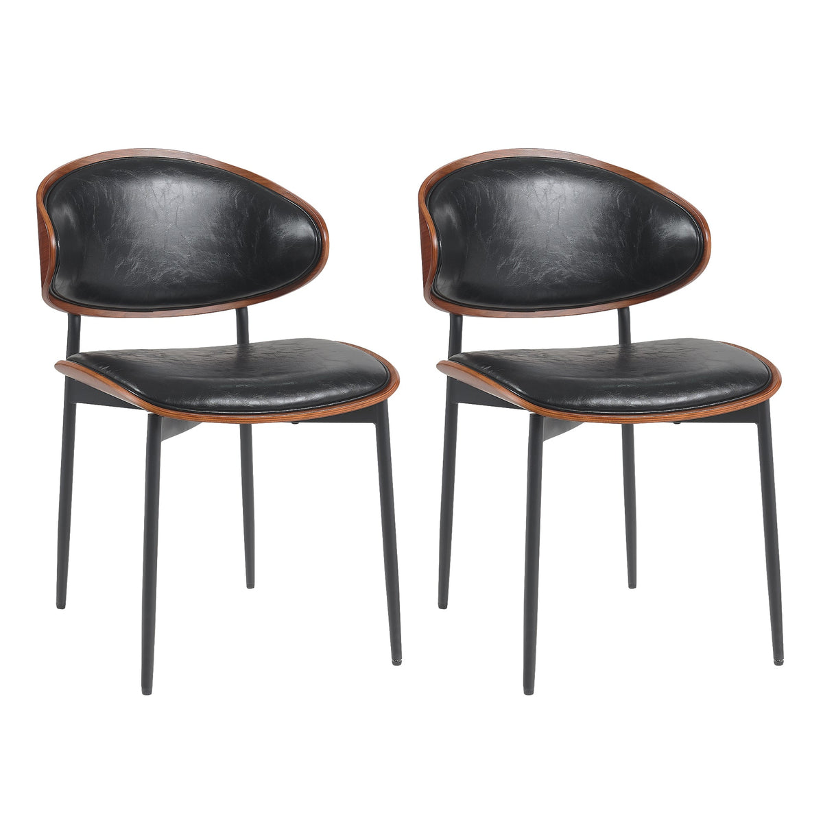 Medieval luxury PU leather modern dining chairs(black) - KiKiUMi