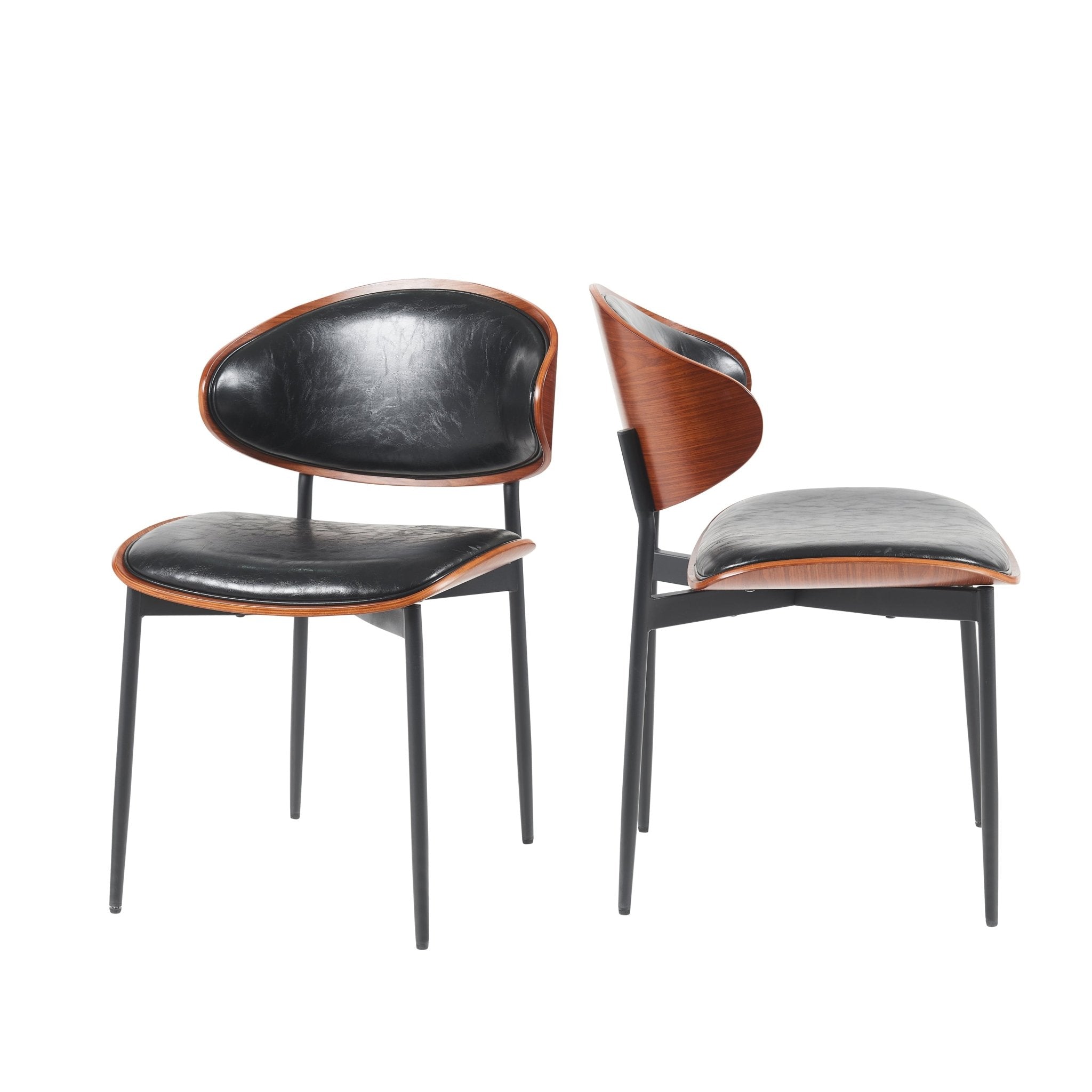 Medieval luxury PU leather modern dining chairs(black) - KiKiUMi