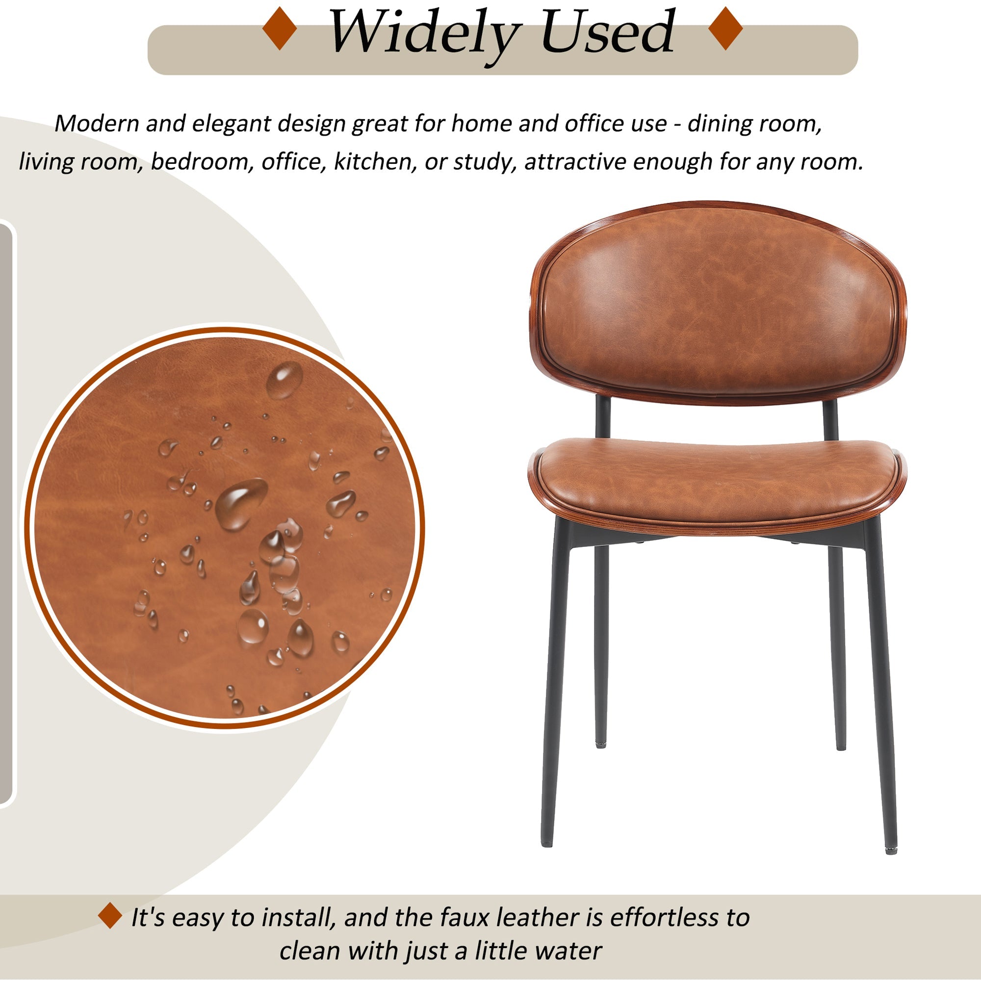 Medieval modern luxury PU leather dining chairs(orange) - KiKiUMi