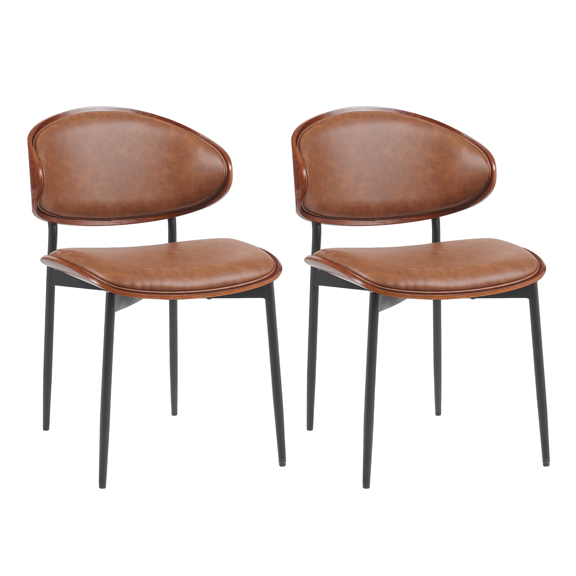 Medieval modern luxury PU leather dining chairs(orange) - KiKiUMi