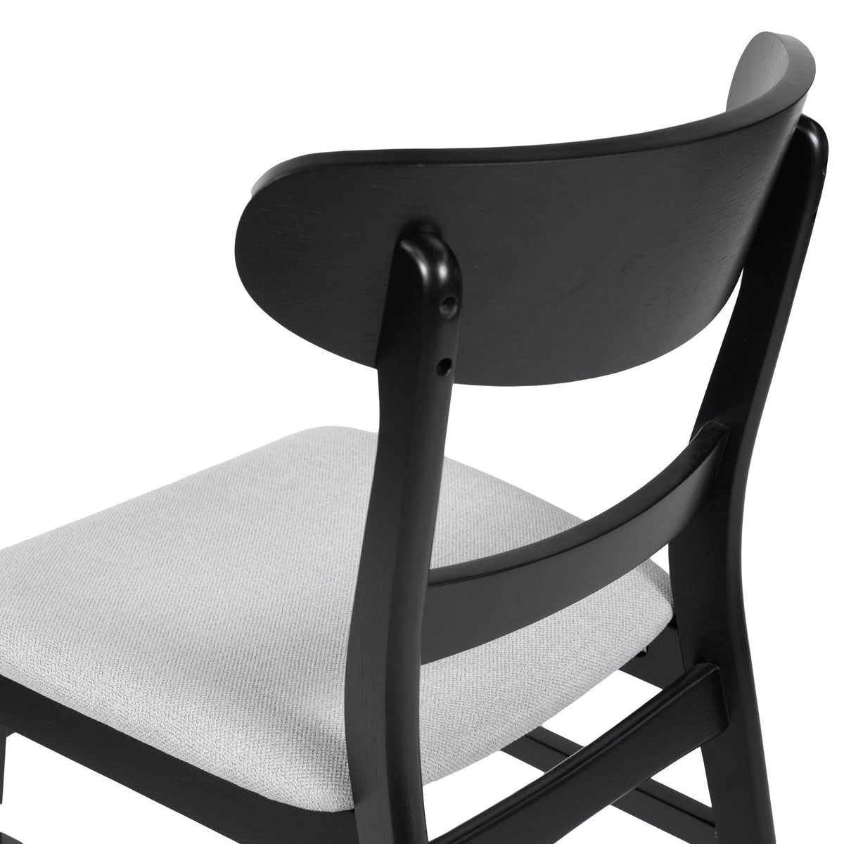 Medieval modern table and four upholstered chairs(black,light gray) - KiKiUMi