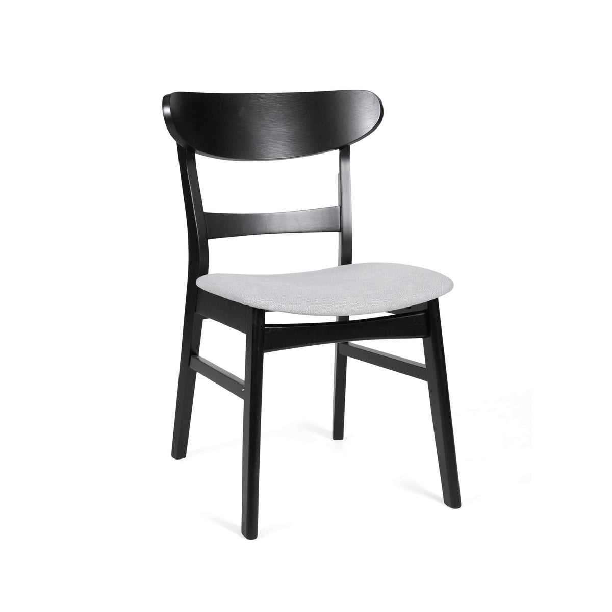 Medieval modern table and four upholstered chairs(black,light gray) - KiKiUMi