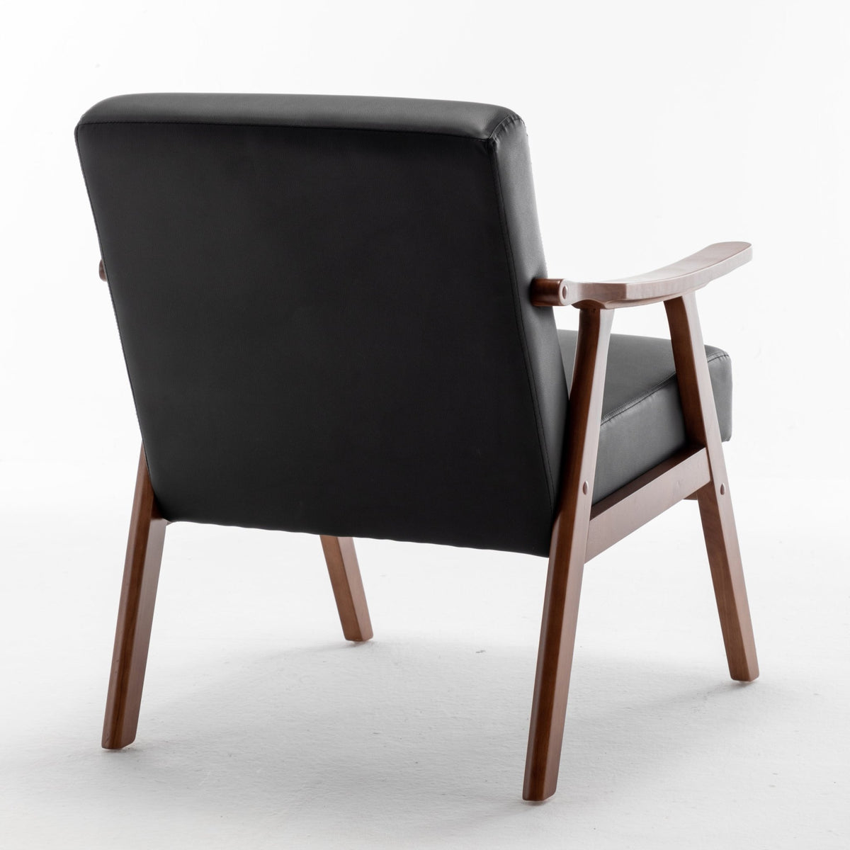 Medieval modern wing-back lounge chair(black PU) - KiKiUMi