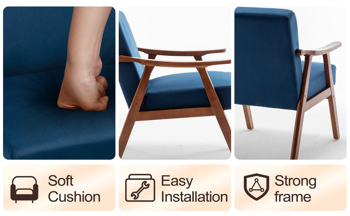 Medieval modern wing-back lounge chair(blue) - KiKiUMi