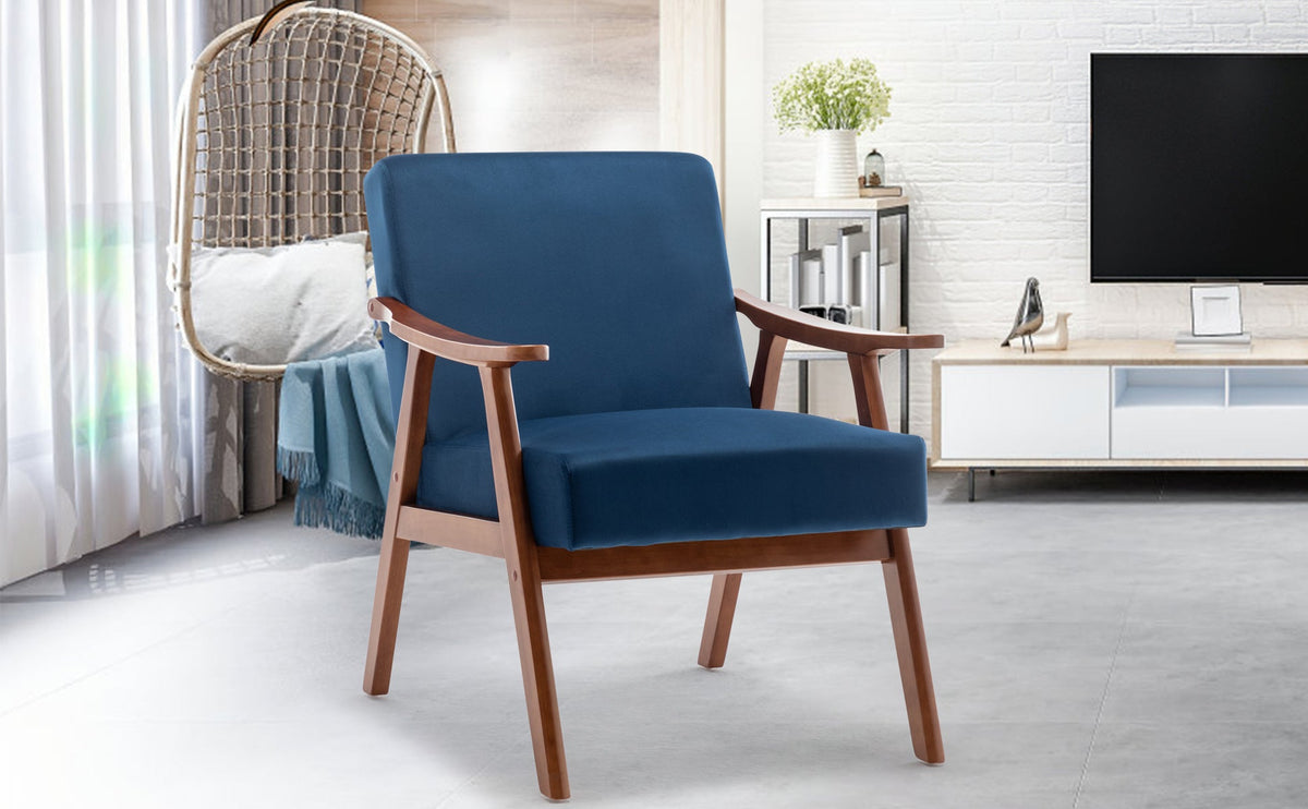 Medieval modern wing-back lounge chair(blue) - KiKiUMi