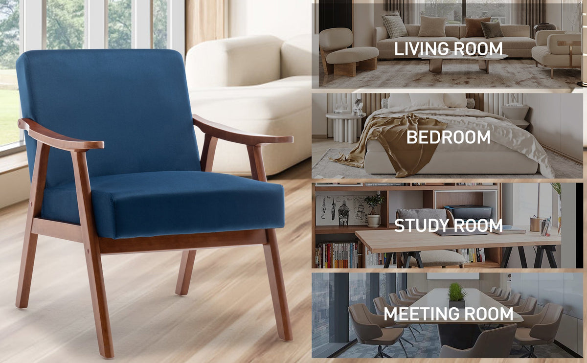 Medieval modern wing-back lounge chair(blue) - KiKiUMi