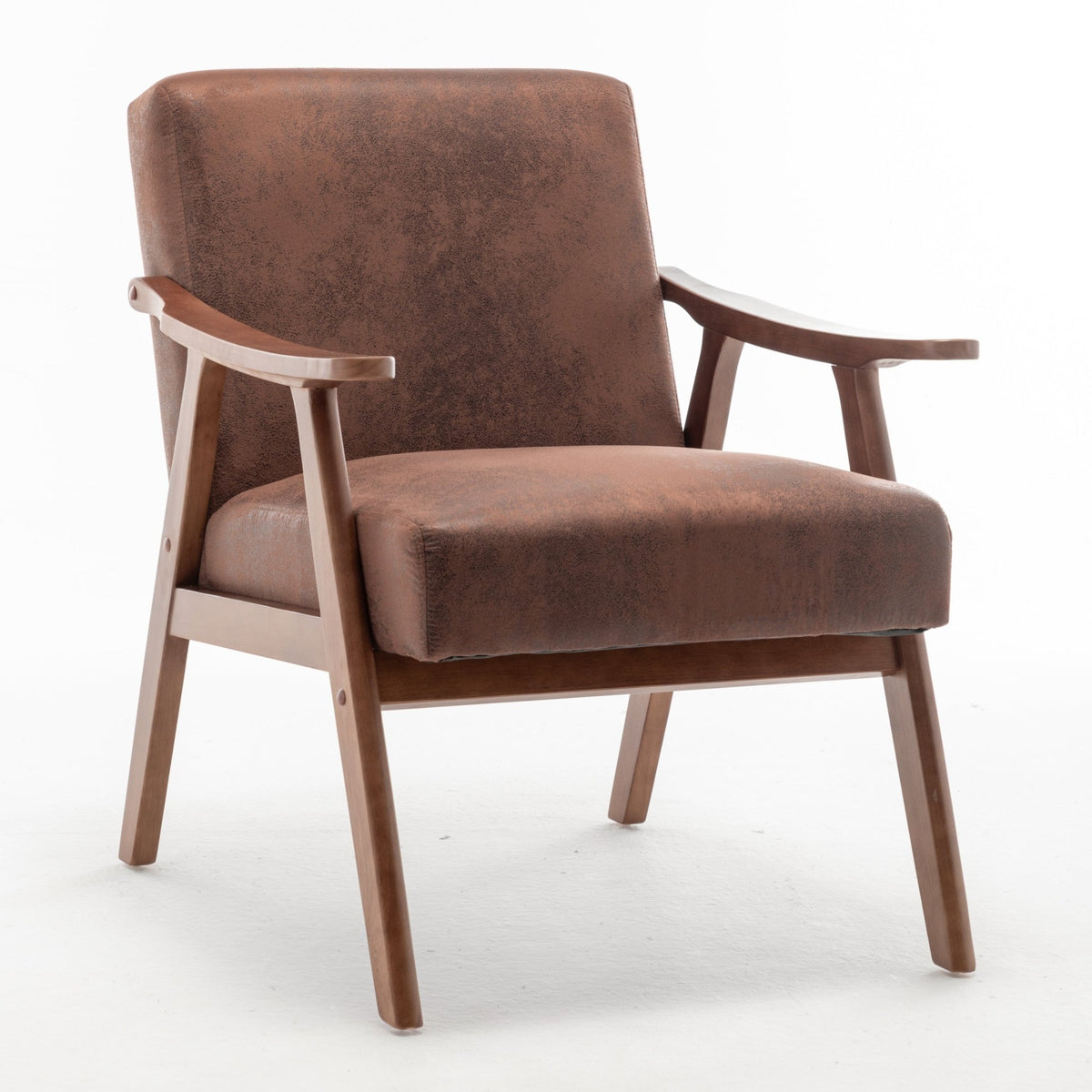 Medieval modern wing-back lounge chair(brown) - KiKiUMi