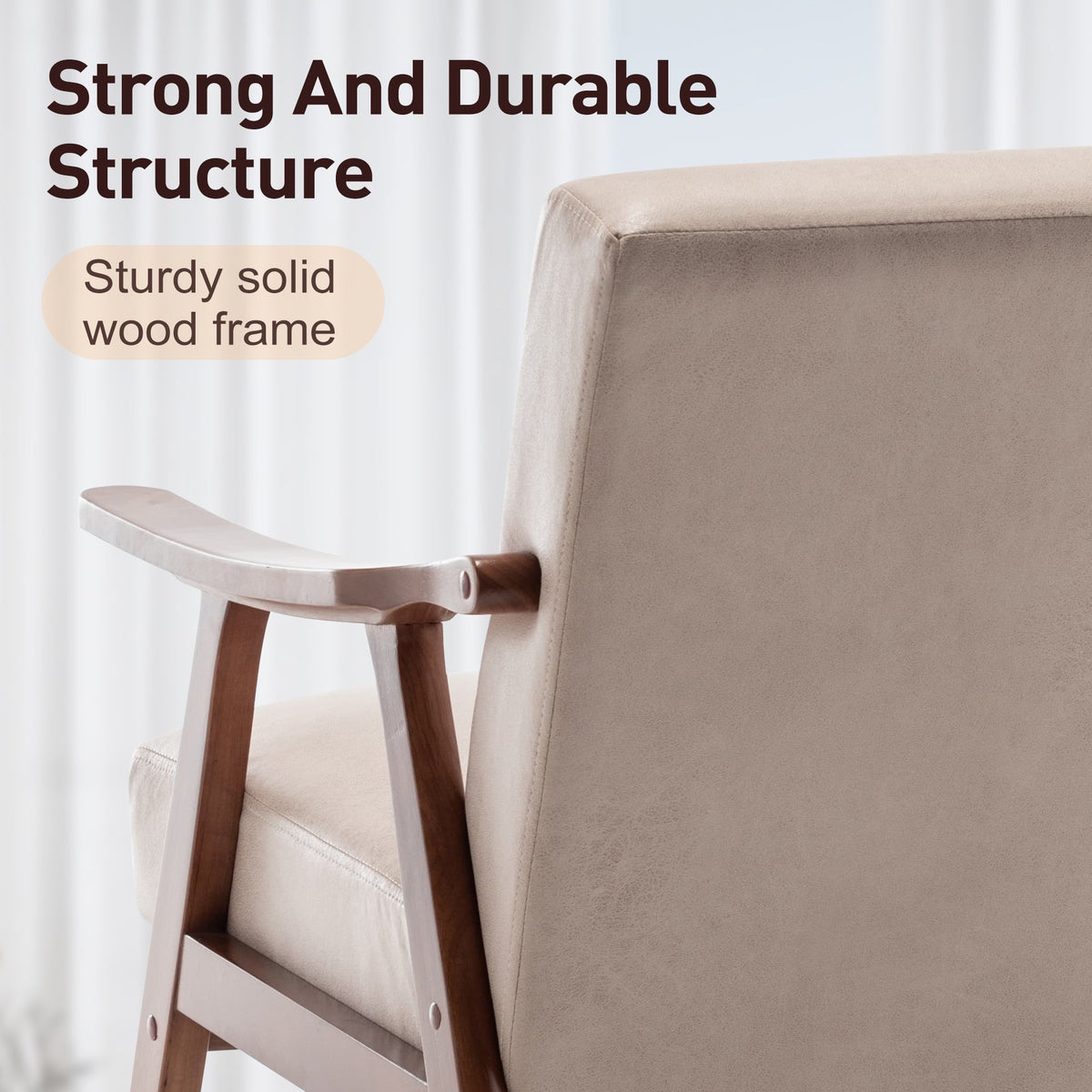 Medieval modern wing-back lounge chair(light camel) - KiKiUMi