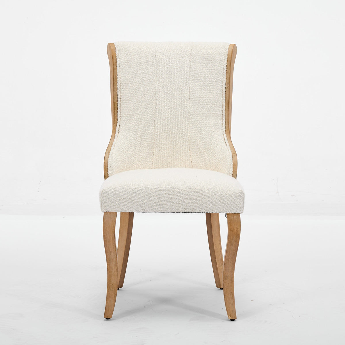 Medieval-style curved wood veneer snow velvet dining chair(gray) - KiKiUMi