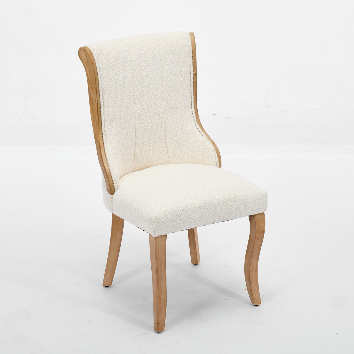 Medieval-style curved wood veneer snow velvet dining chair(gray) - KiKiUMi