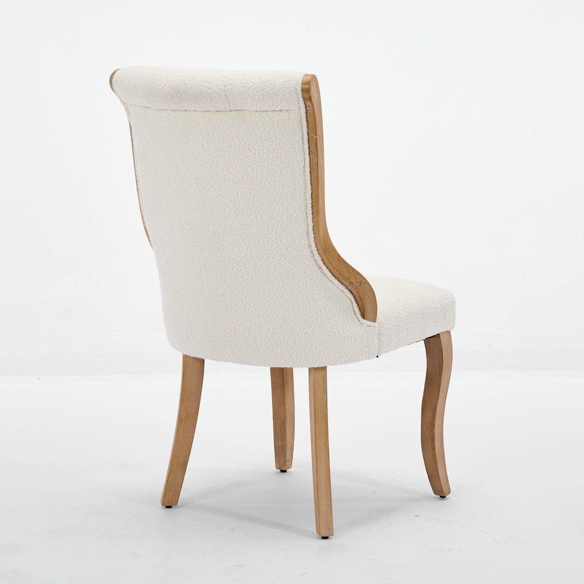 Medieval-style curved wood veneer snow velvet dining chair(gray) - KiKiUMi