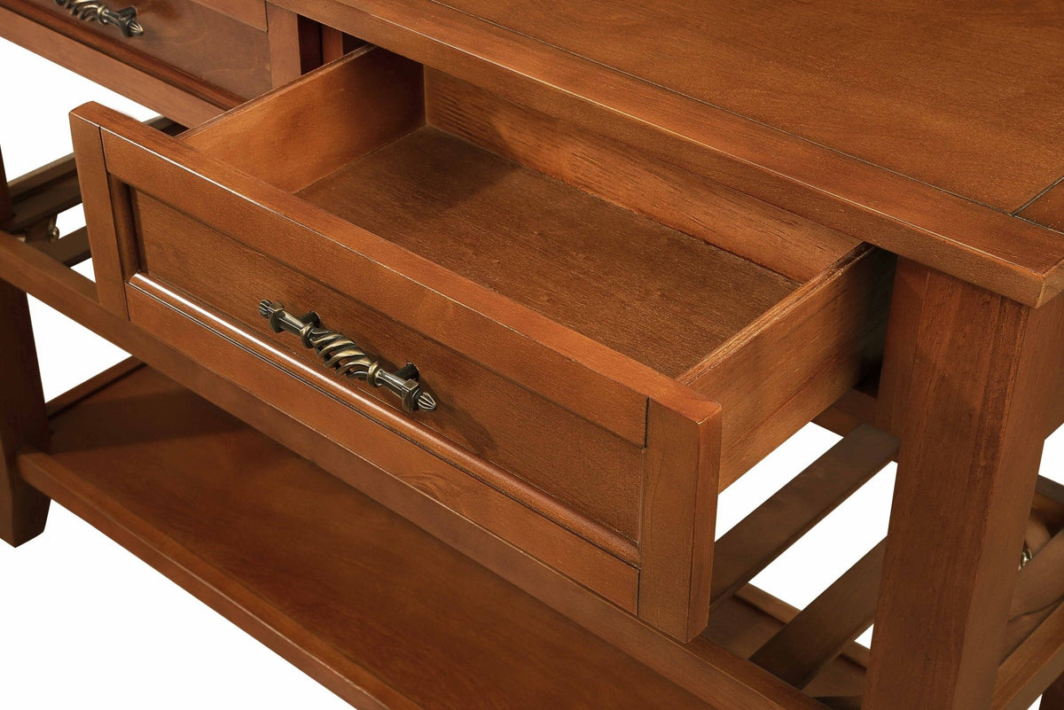 Medieval-style solid wood console sofa table(brown) - KiKiUMi