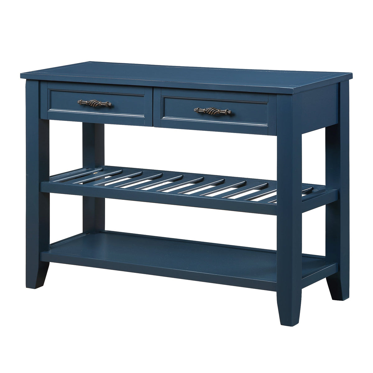 Medieval-style solid wood console sofa table(navy blue) - KiKiUMi