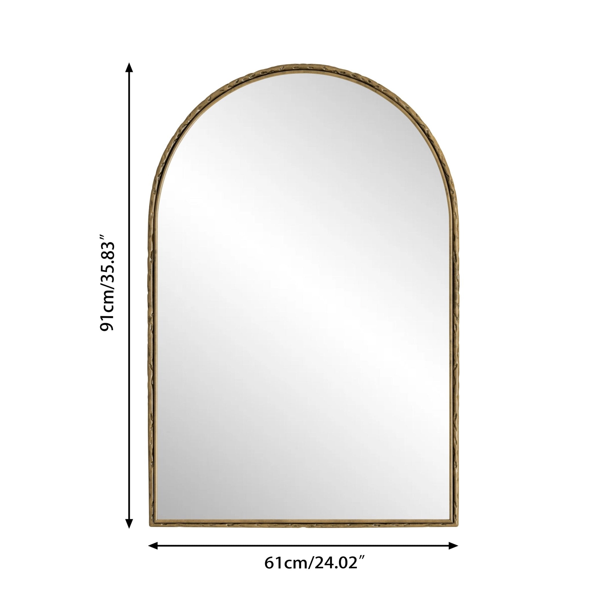 Modern Bohemian - style golden shatterproof glass arched mirror - KiKiUMi