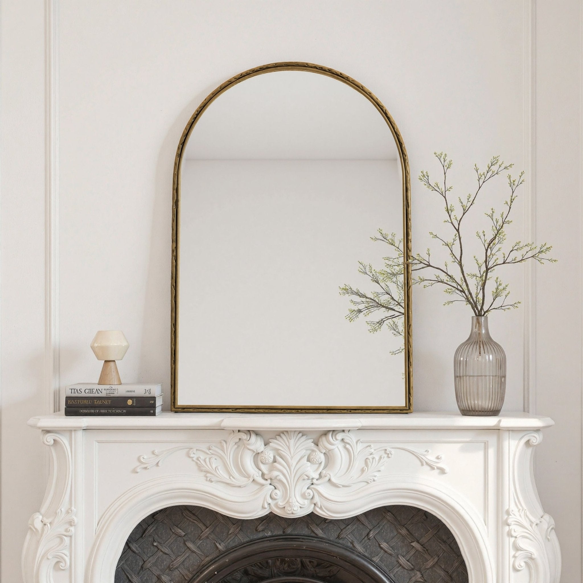 Modern Bohemian - style golden shatterproof glass arched mirror - KiKiUMi
