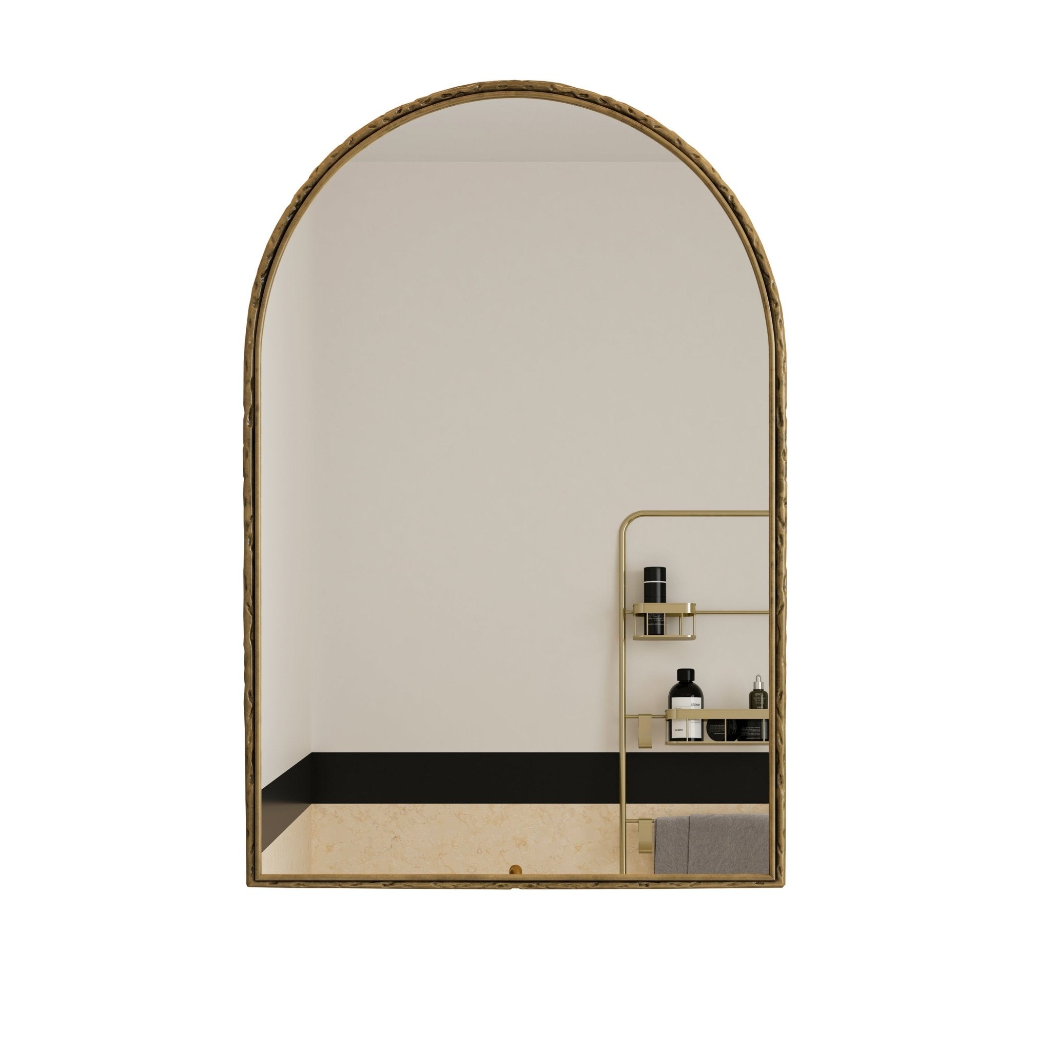 Modern Bohemian - style golden shatterproof glass arched mirror - KiKiUMi