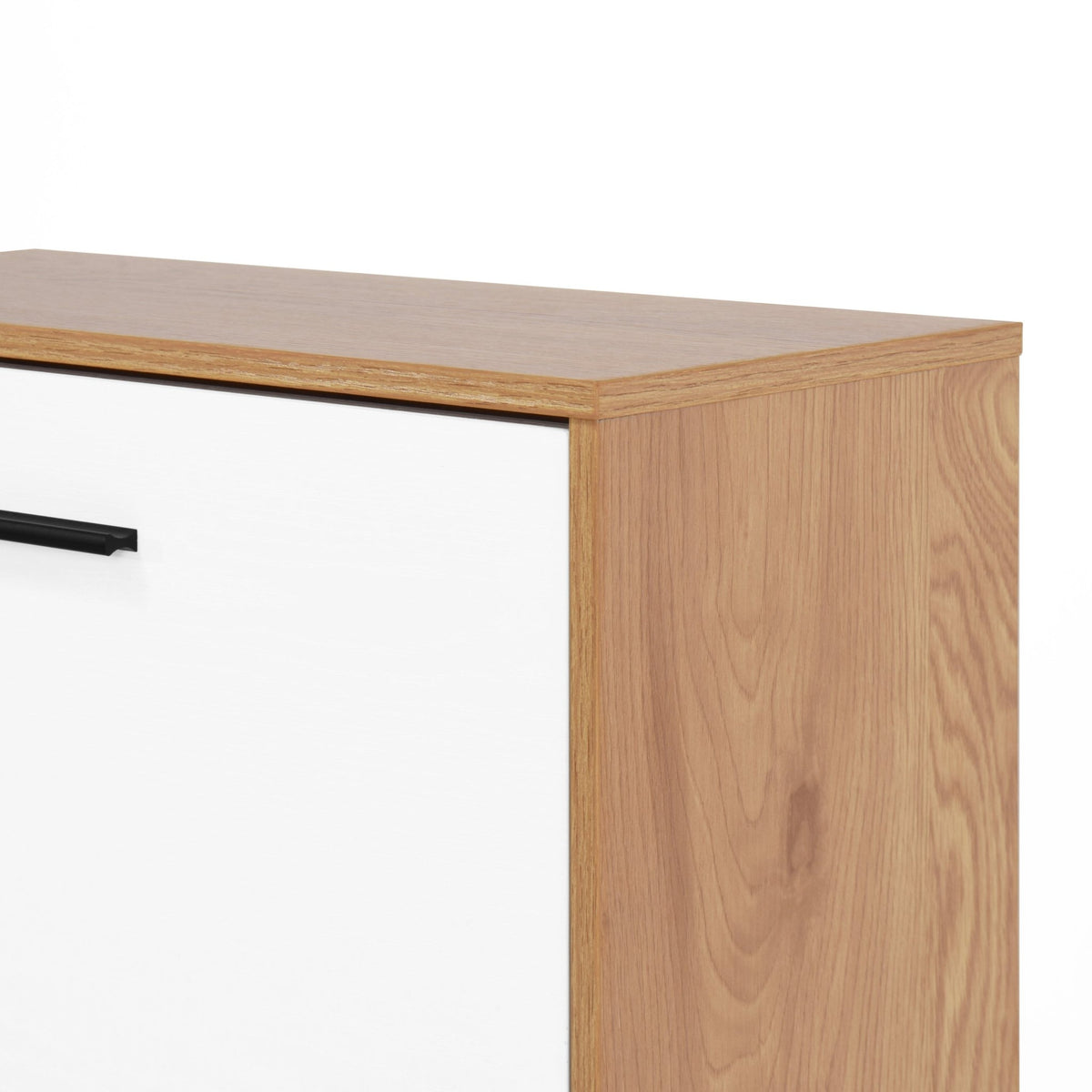 Modern independent shoe storage cabinet with 3 flip drawers (natural ) - KiKiUMi