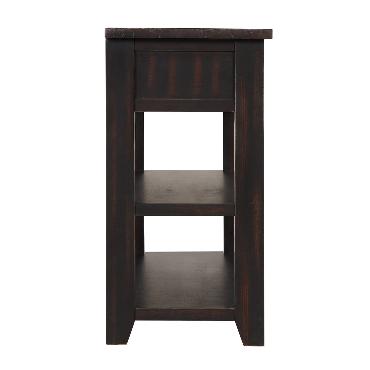Modern solid pine top control console table(distressed black) - KiKiUMi