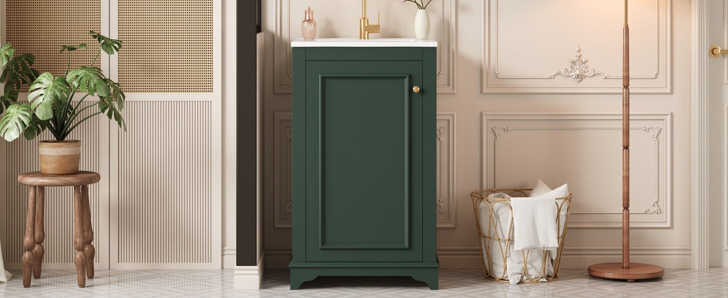 Modern style 20 - inch green ceramic sink bathroom dressing table - KiKiUMi