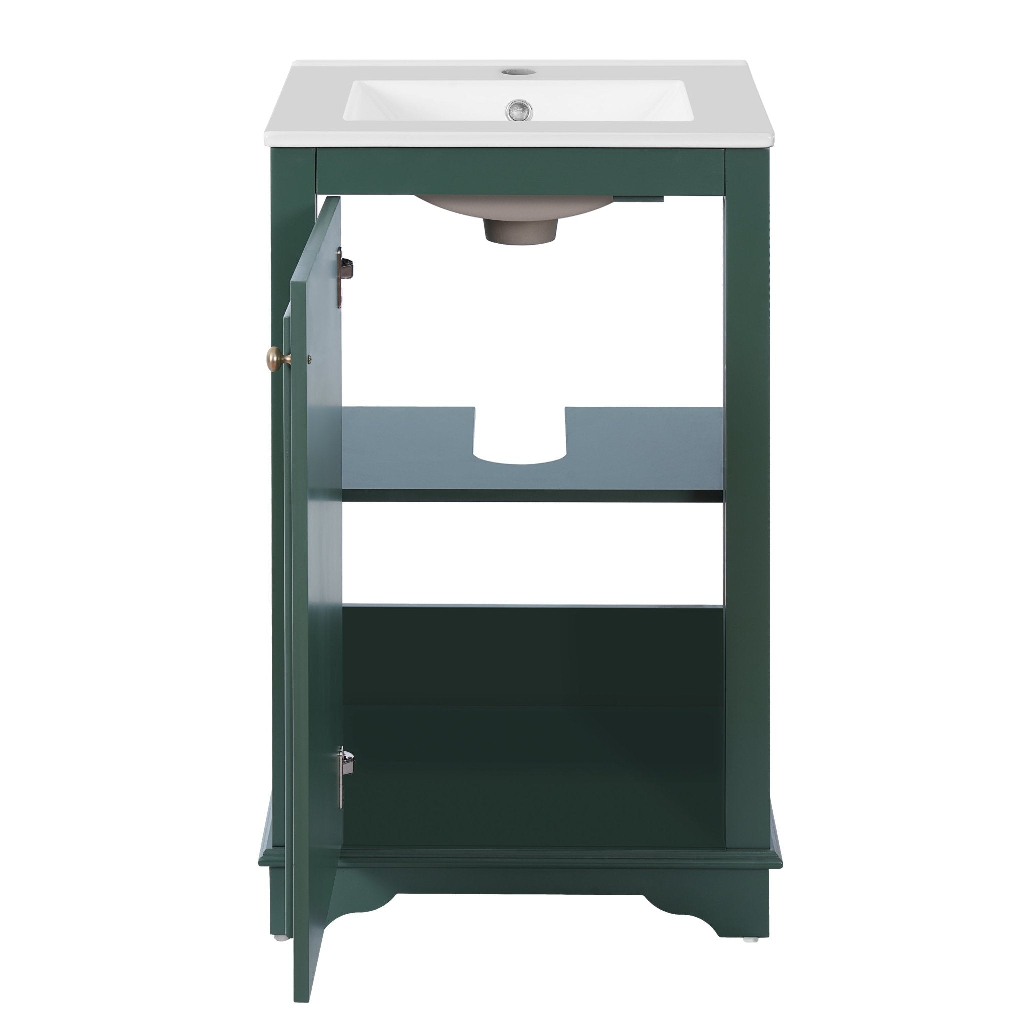 Modern style 20 - inch green ceramic sink bathroom dressing table - KiKiUMi