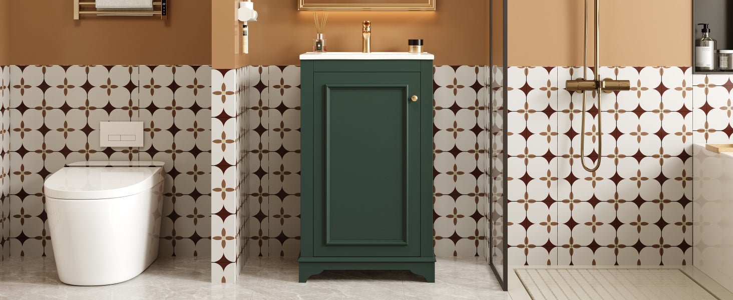 Modern style 20 - inch green ceramic sink bathroom dressing table - KiKiUMi