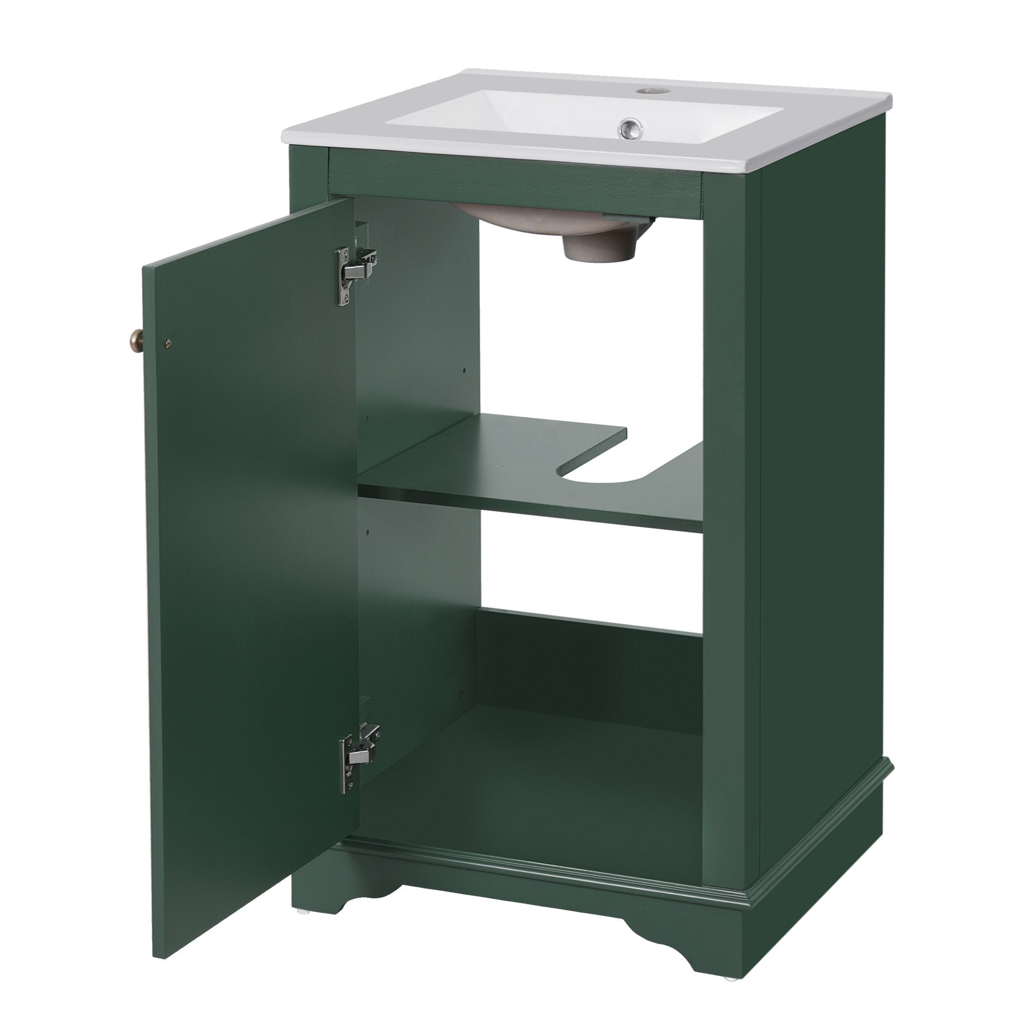 Modern style 20 - inch green ceramic sink bathroom dressing table - KiKiUMi