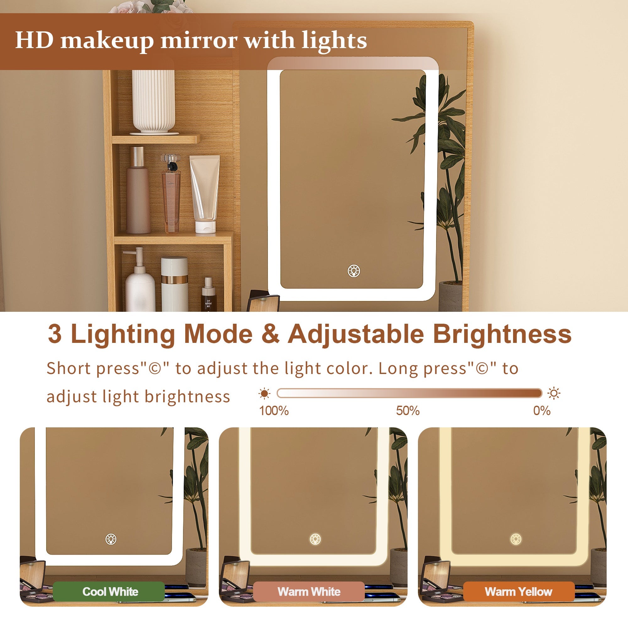 Multi - functional compact dressing table for a small bedroom - KiKiUMi
