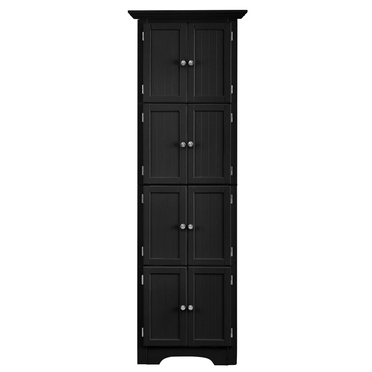 multi-functional high storage cabinet with a door and four shelves(black) - KiKiUMi