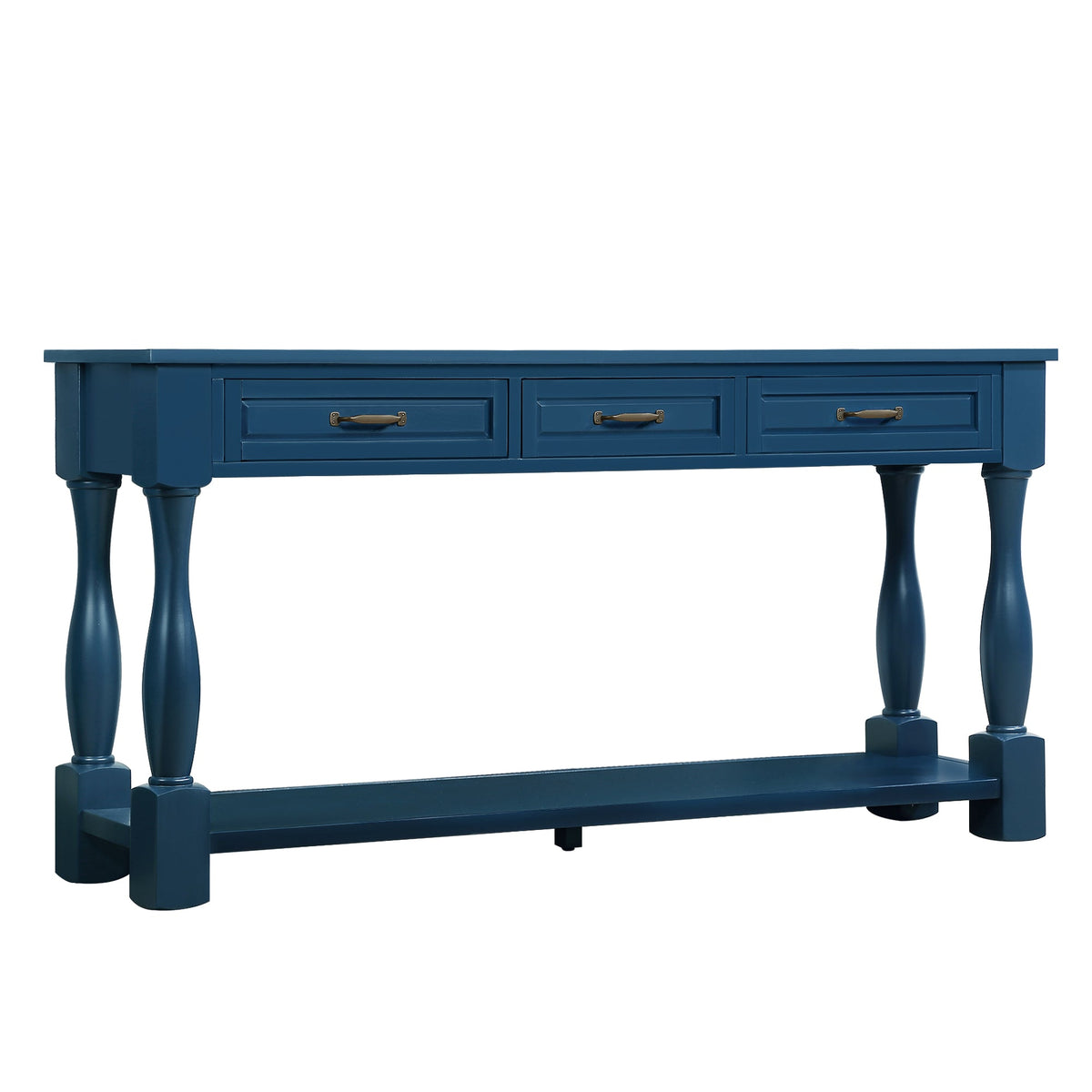 Multi-functional long wooden control console(navy blue) - KiKiUMi