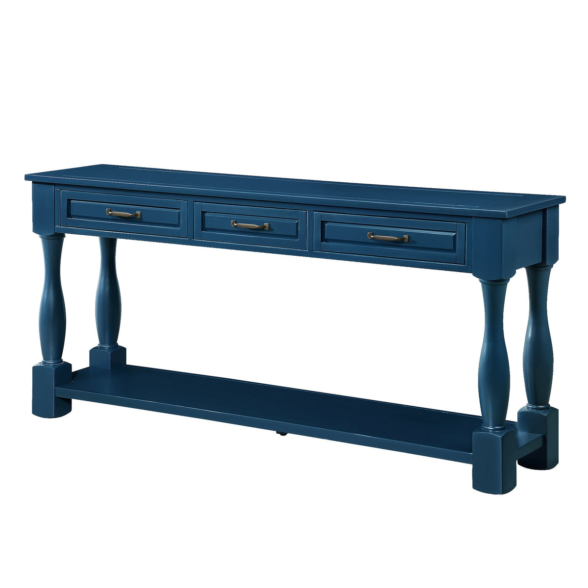 Multi-functional long wooden control console(navy blue) - KiKiUMi