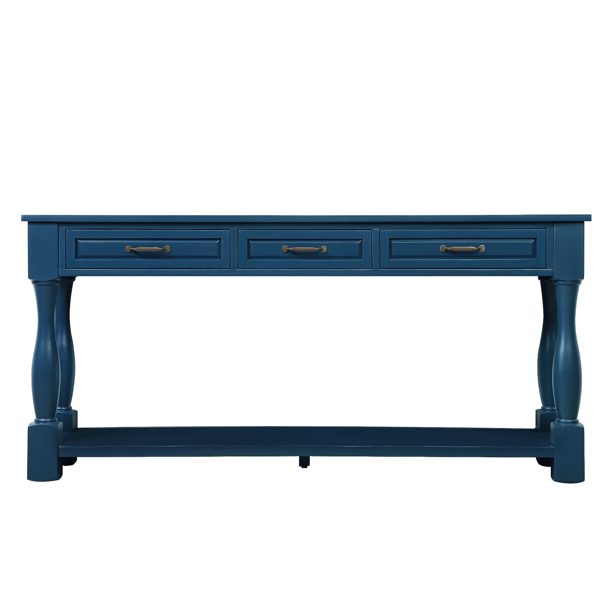 Multi-functional long wooden control console(navy blue) - KiKiUMi