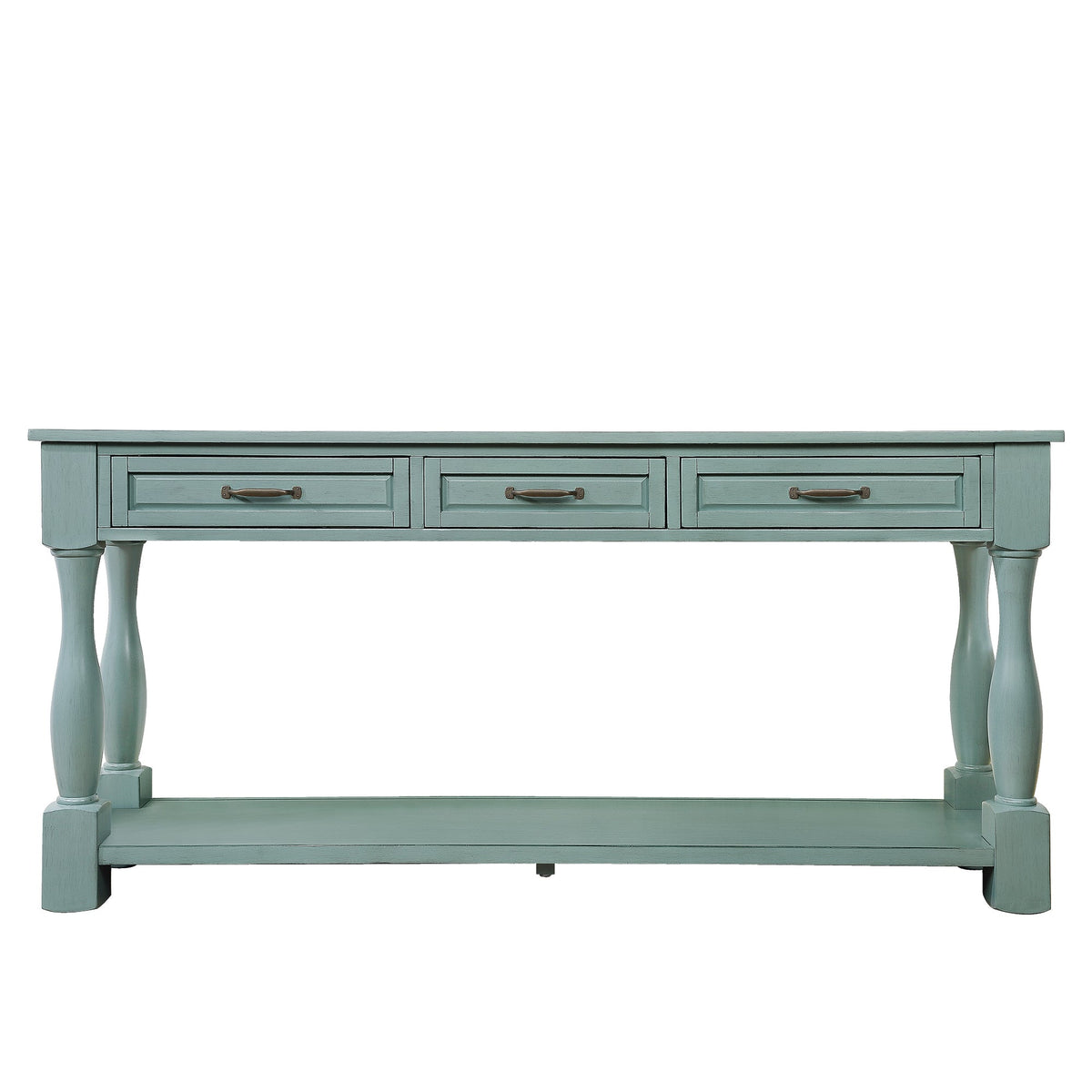 Multi-functional long wooden control console(retro blue) - KiKiUMi