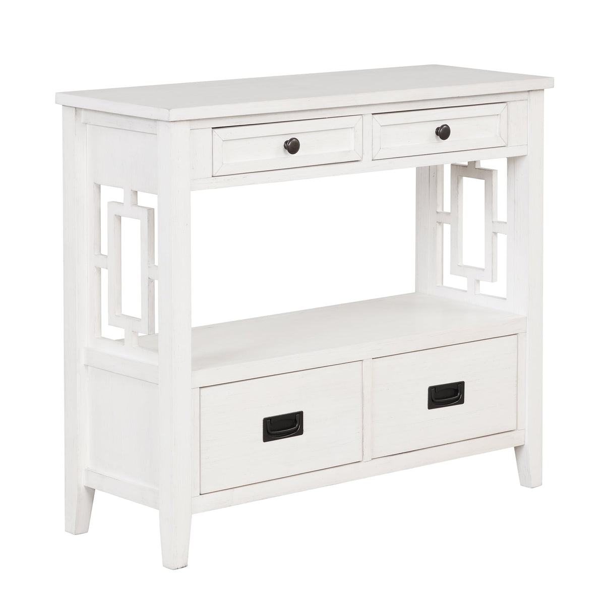 Multi-functional pine wood operation counter for rural tourism(antique white) - KiKiUMi