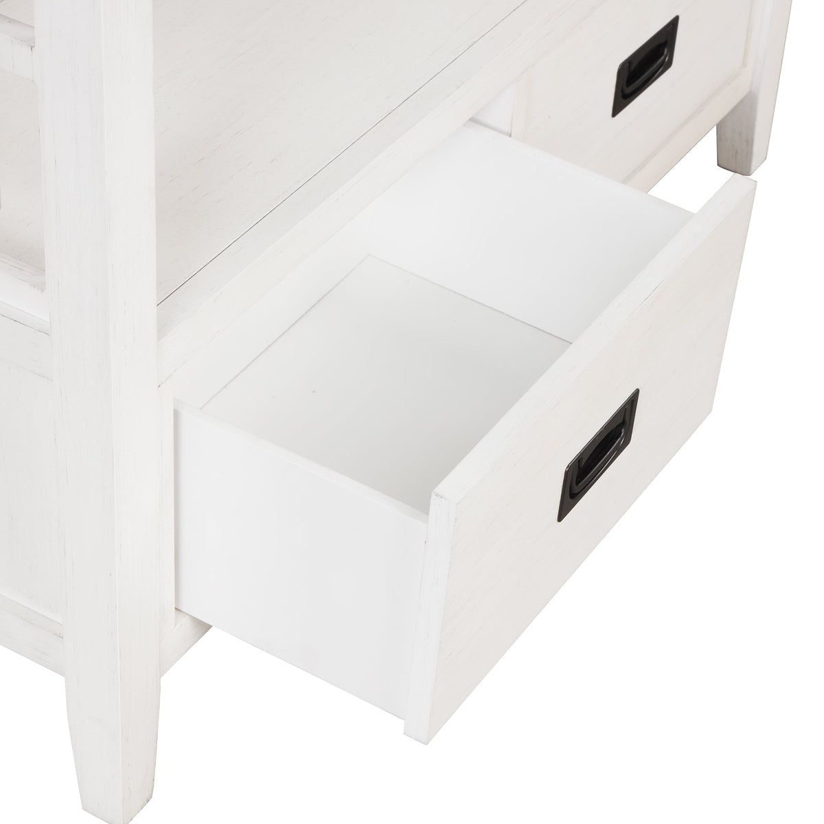 Multi-functional pine wood operation counter for rural tourism(antique white) - KiKiUMi