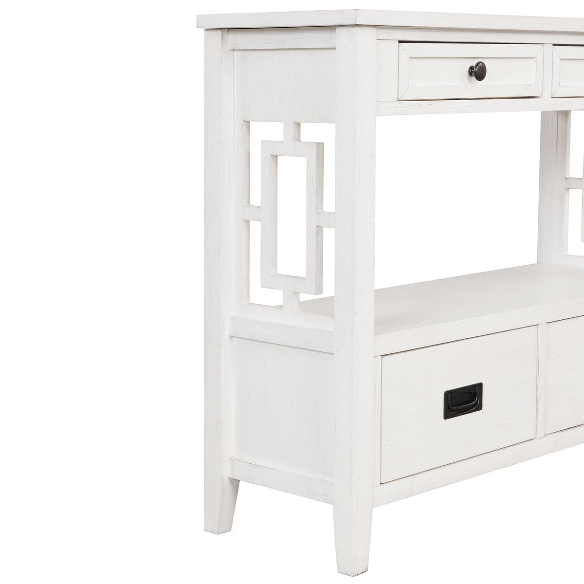 Multi-functional pine wood operation counter for rural tourism(antique white) - KiKiUMi