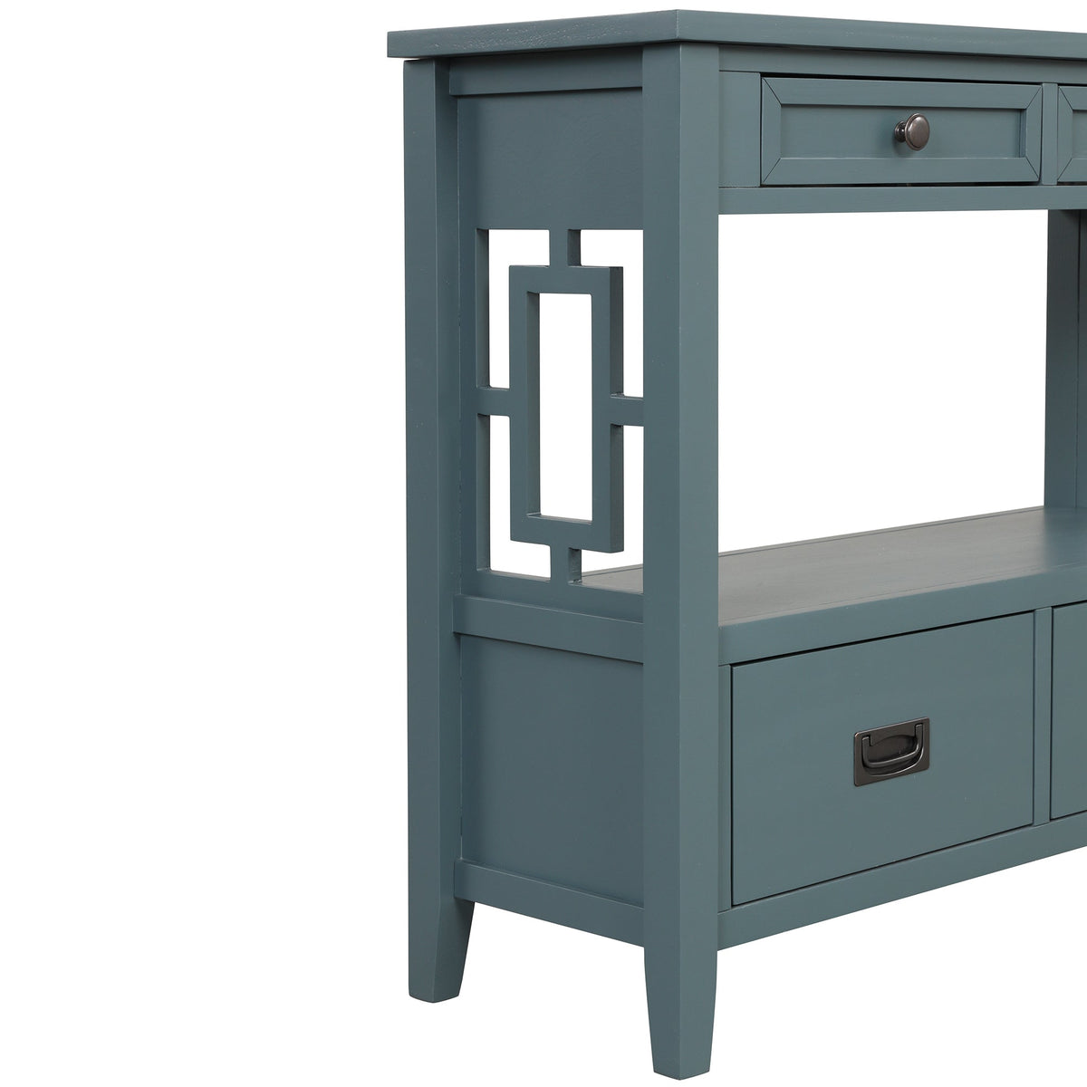 Multi-functional pine wood operation counter for rural tourism(blue) - KiKiUMi