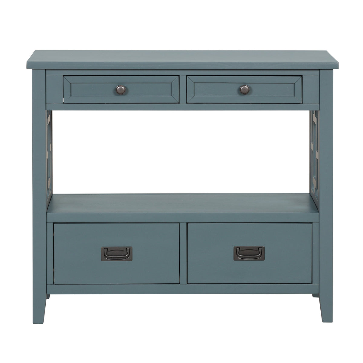 Multi-functional pine wood operation counter for rural tourism(blue) - KiKiUMi