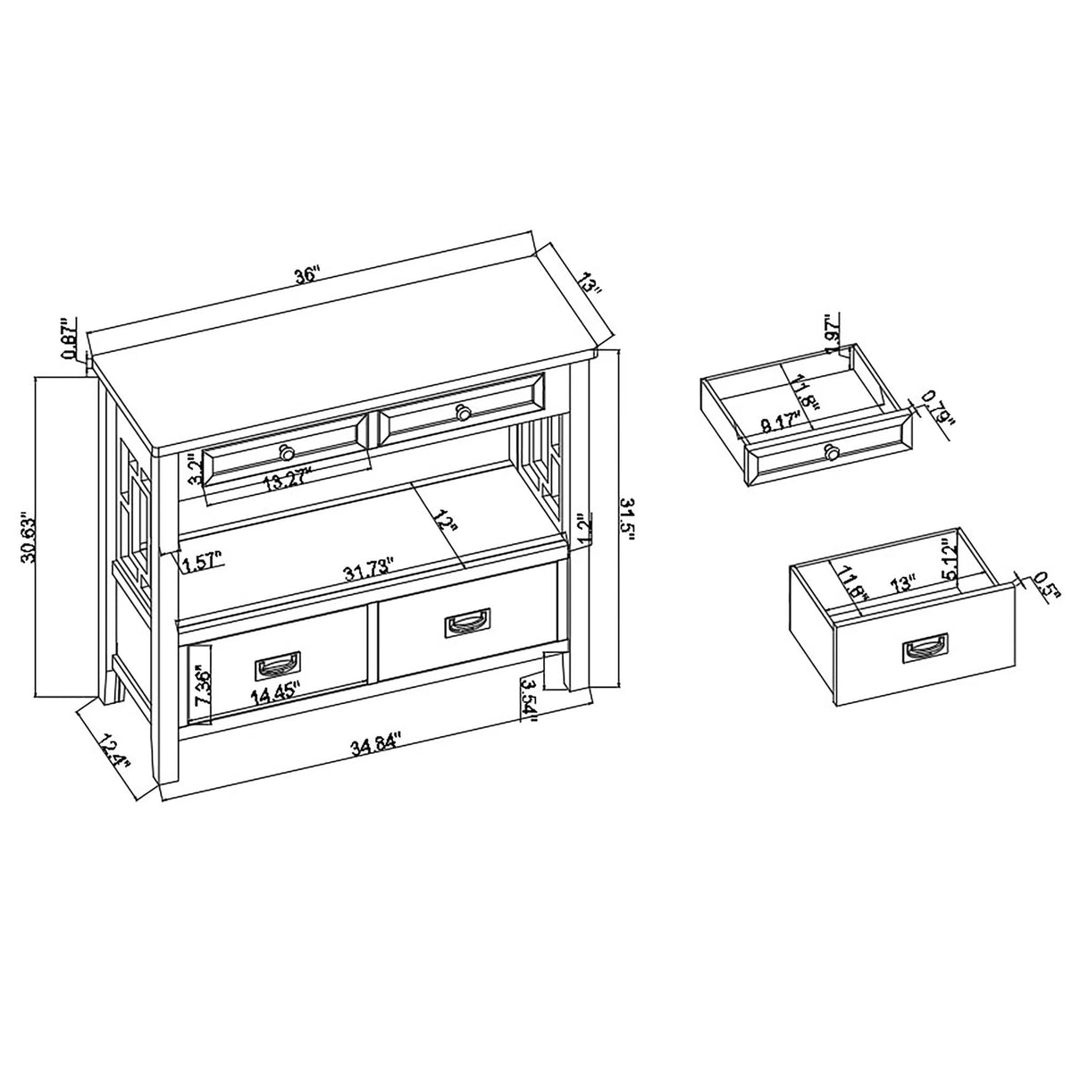 Multi-functional pine wood operation counter for rural tourism(blue) - KiKiUMi