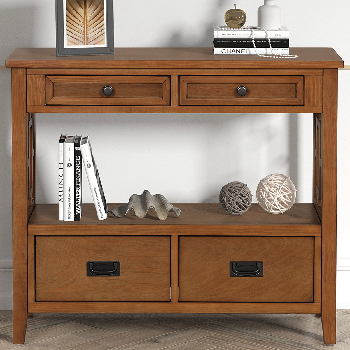Multi-functional pine wood operation counter for rural tourism(brown) - KiKiUMi