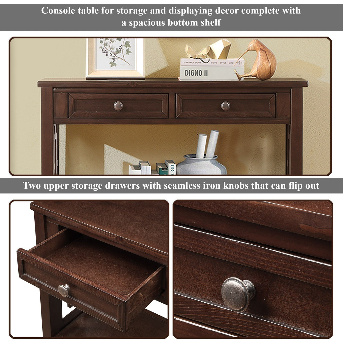 Multi-functional pine wood operation counter for rural tourism(espresso) - KiKiUMi