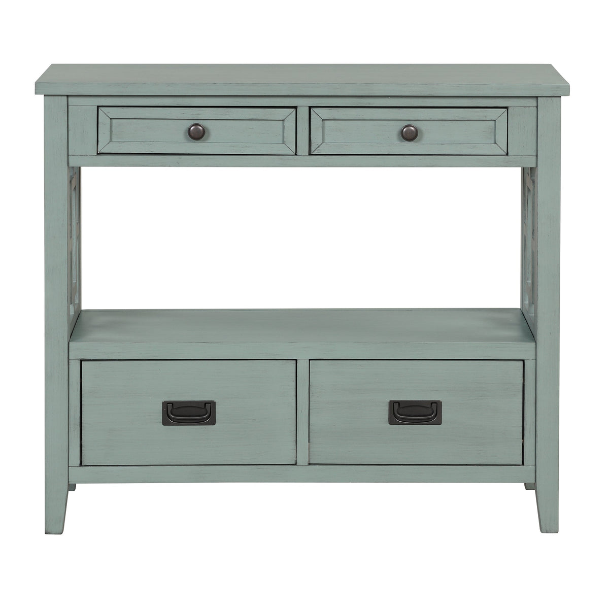 Multi-functional pine wood operation counter for rural tourism(retro blue) - KiKiUMi