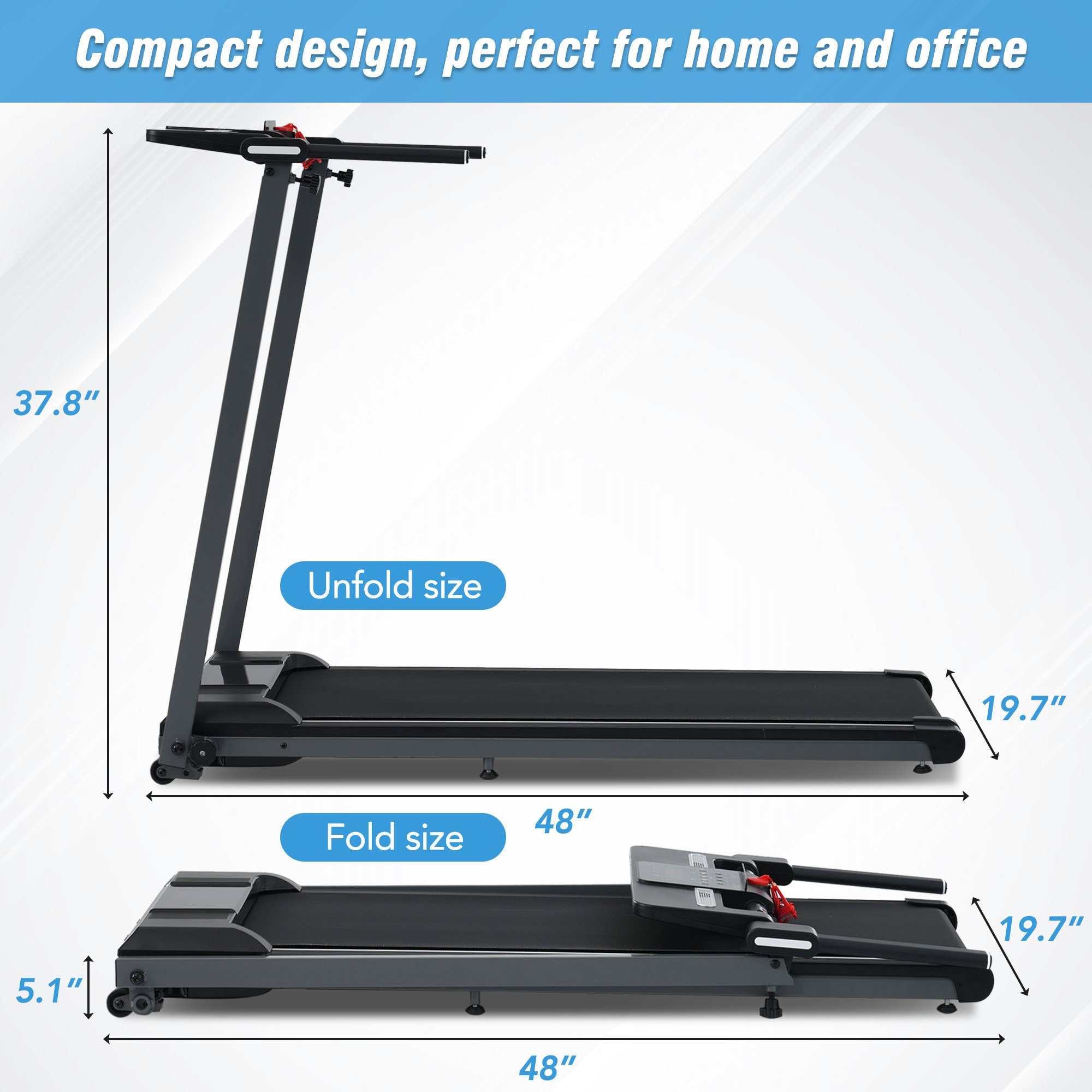New folding treadmill walking pad treadmill - KiKiUMi
