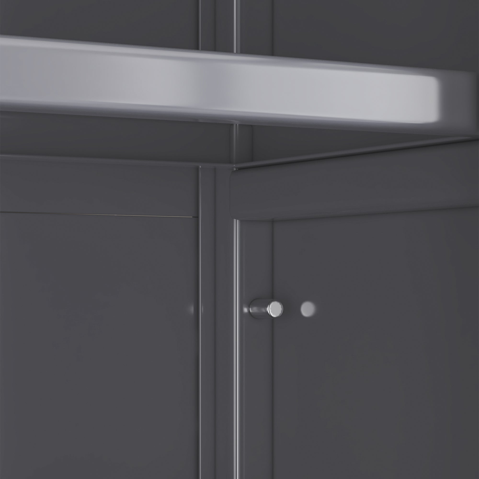 Open multi-functional white storage cabinet(grey) - KiKiUMi