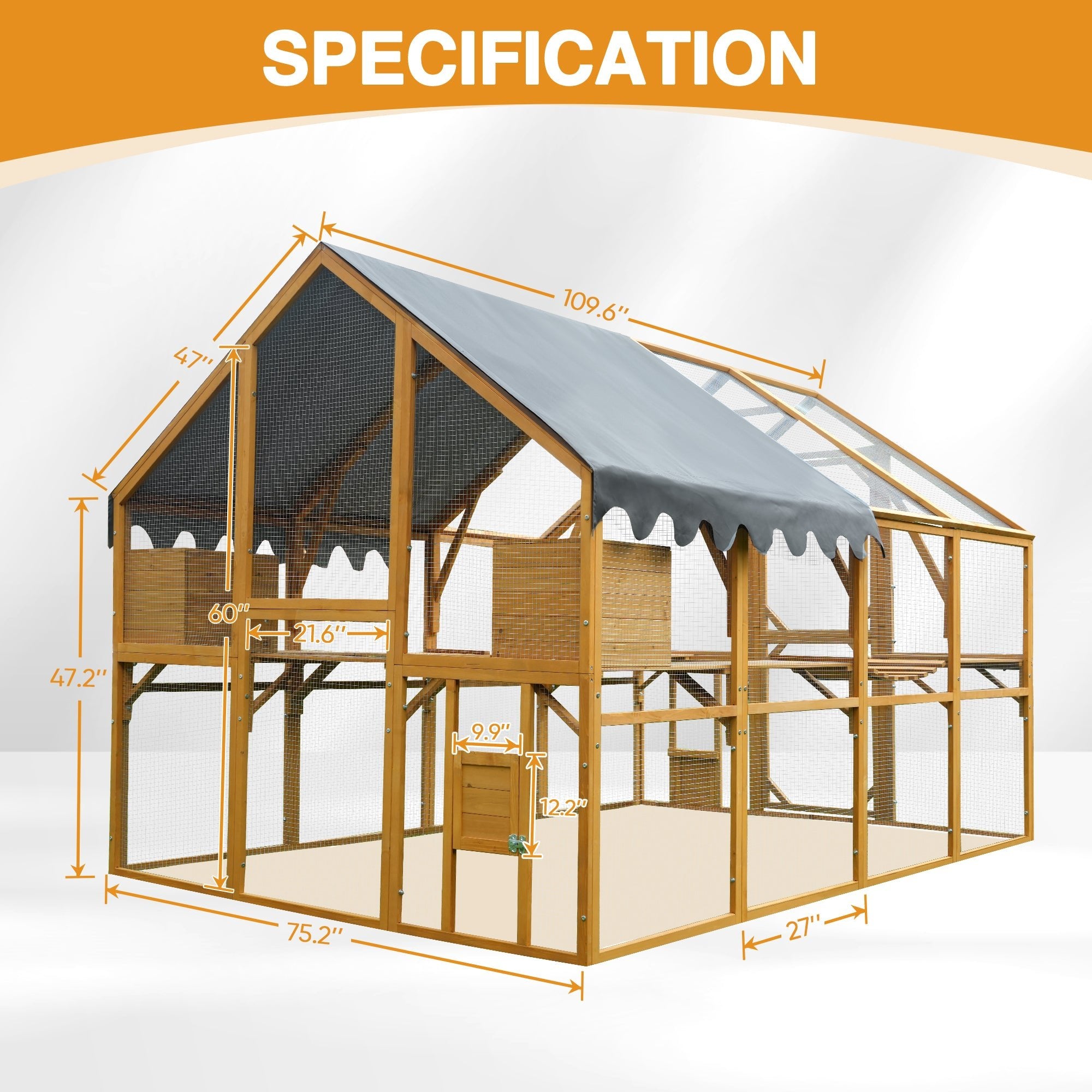 Outdoor waterproof 110' chicken coop fence - KiKiUMi