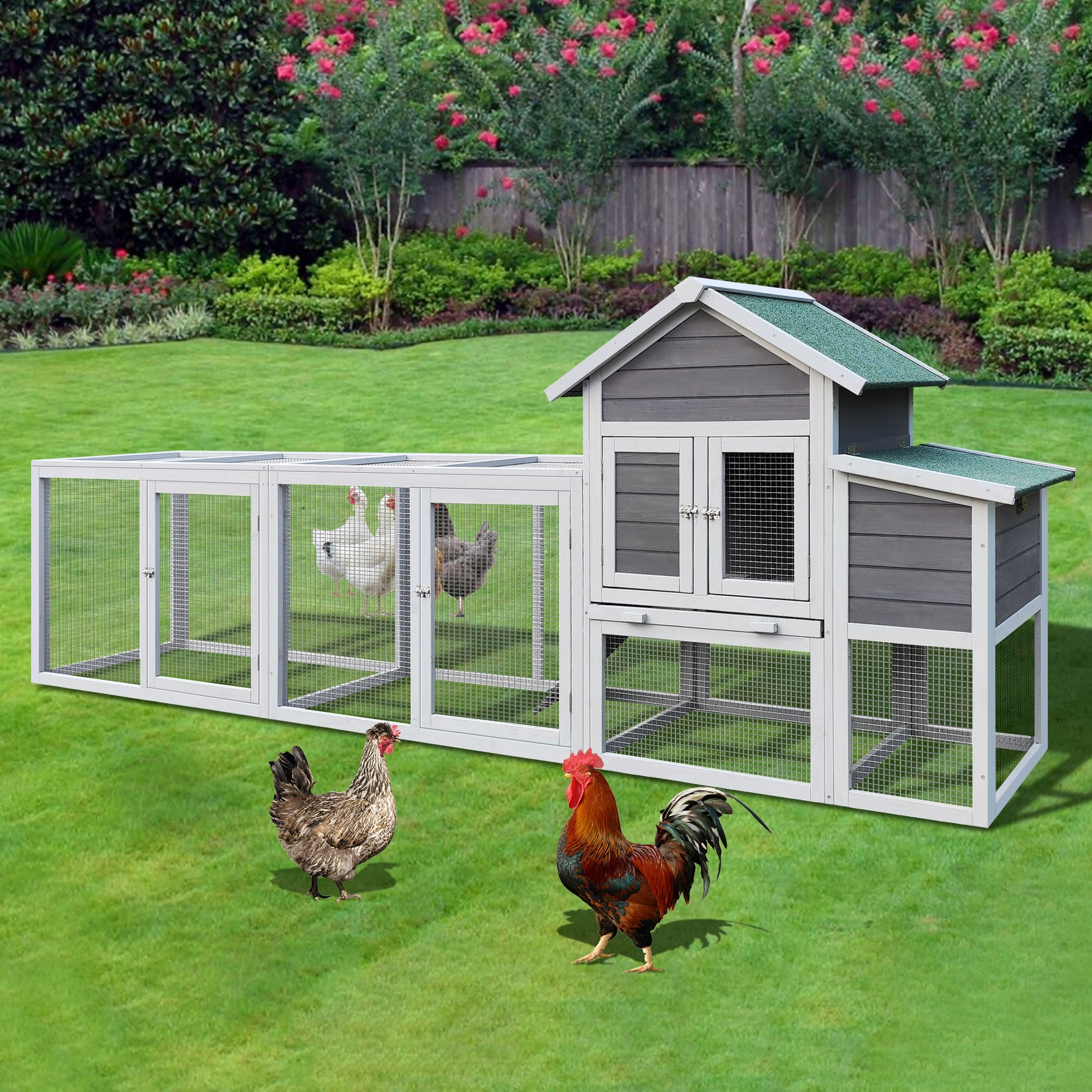 Outdoor waterproof wooden cages for chickens, ducks and rabbits and nesting boxes - KiKiUMi