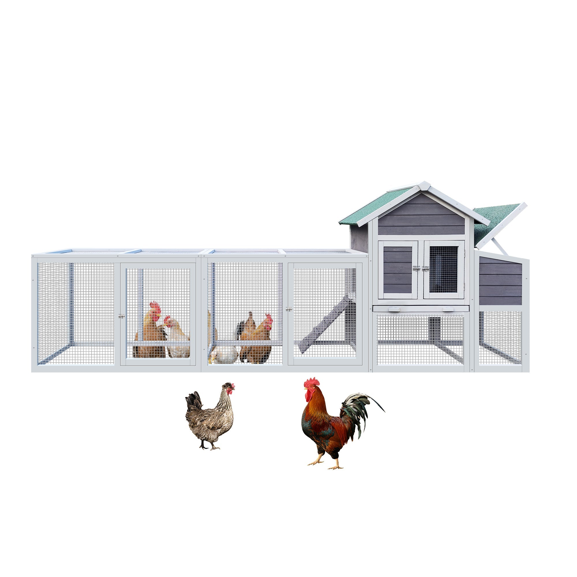 Outdoor waterproof wooden cages for chickens, ducks and rabbits and nesting boxes - KiKiUMi