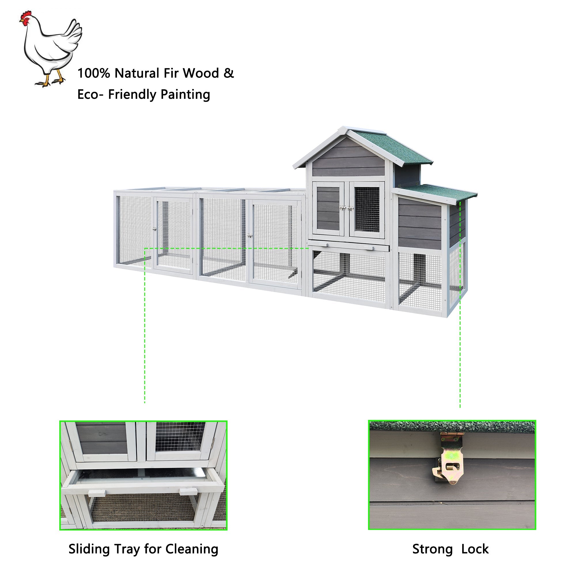Outdoor waterproof wooden cages for chickens, ducks and rabbits and nesting boxes - KiKiUMi