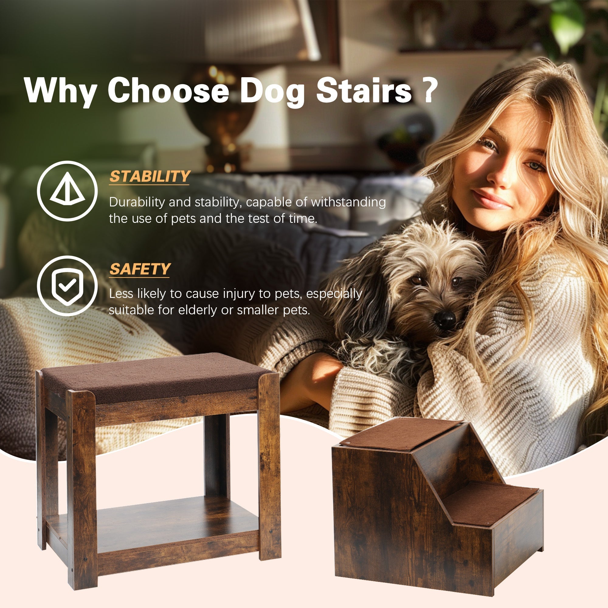 Pet bunk beds, multi - level window seats - KiKiUMi