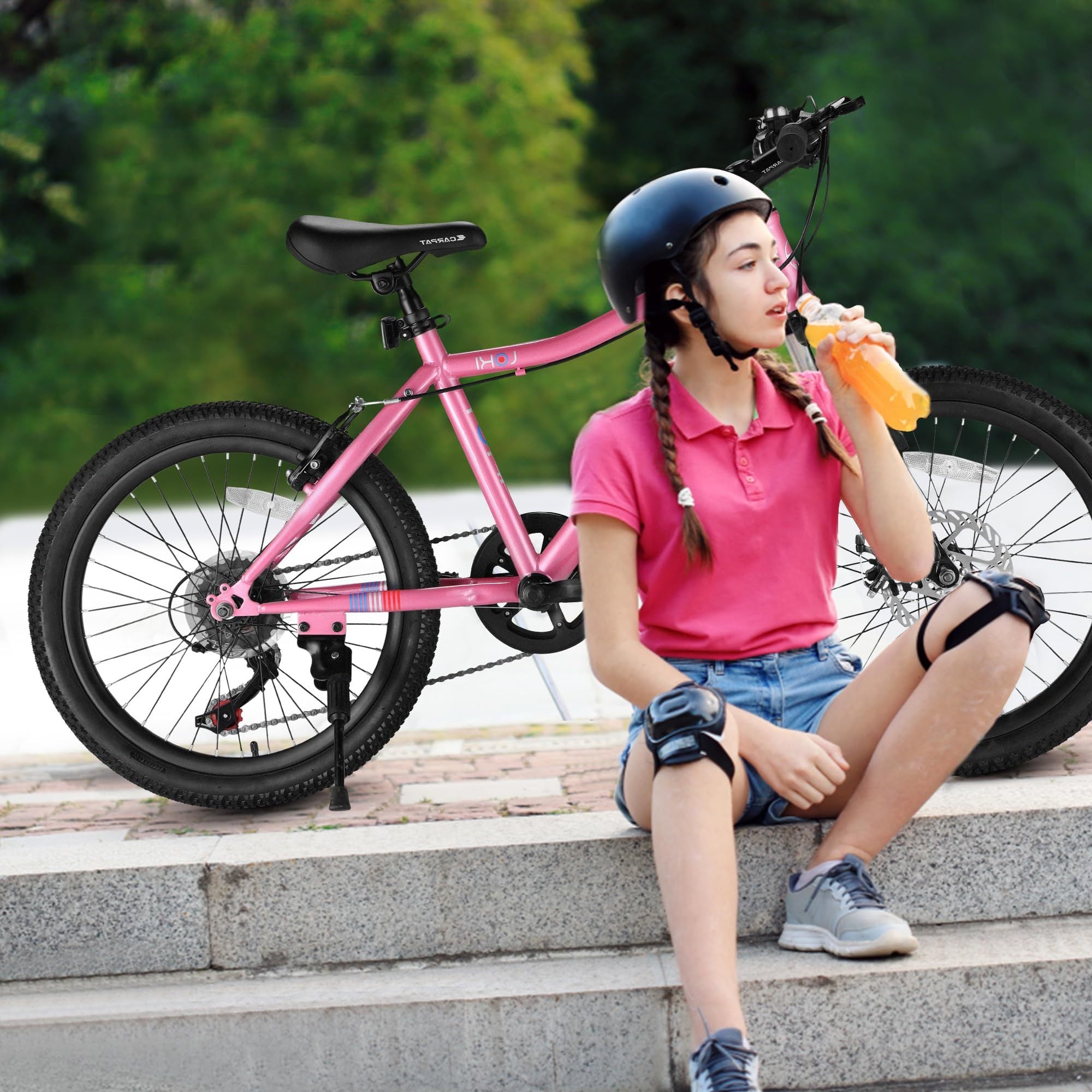 Pink 20 - inch 7 - speed mountain bike for children - KiKiUMi